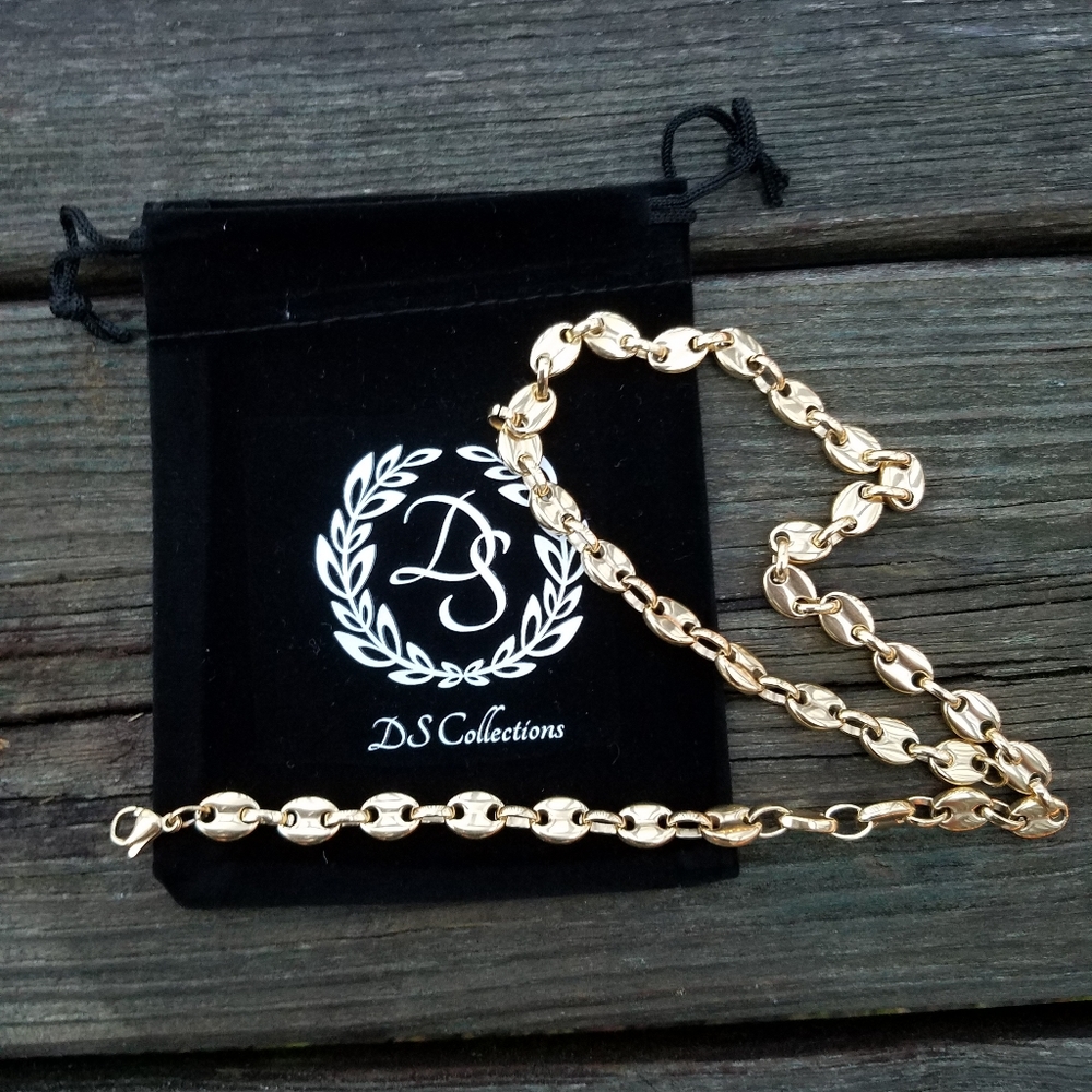 Gold Chain 14k Gold Coffee Bean Chain